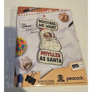 The Office 3" Pin Michael We Want Phyllis As Santa Epoxy Badge By Culturefly
